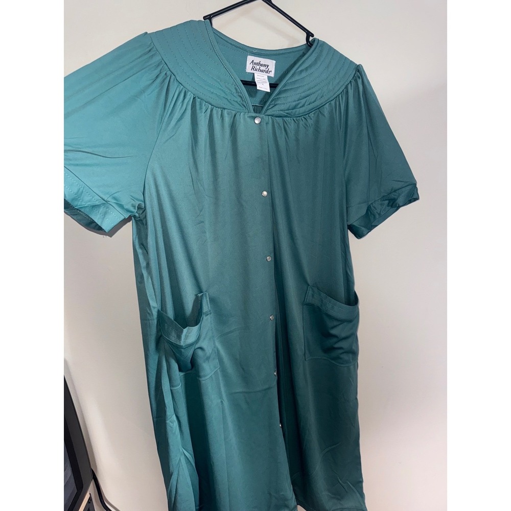 Anthony Richard's- Polyester Snap-Front Duster-XL-New-Green - Picture 5 of 6